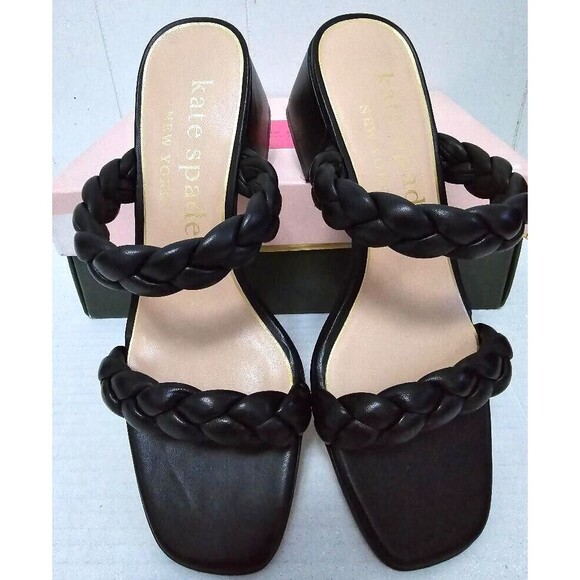 Kate Spade Womens Juniper Double Braided Strap Leather Sandal Black Size… - Picture 4 of 15